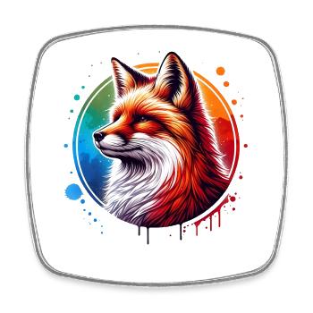 Rotfuchs Fuchs Fox - Viereckiger Kühlschrankmagnet - Weiß - Vorne