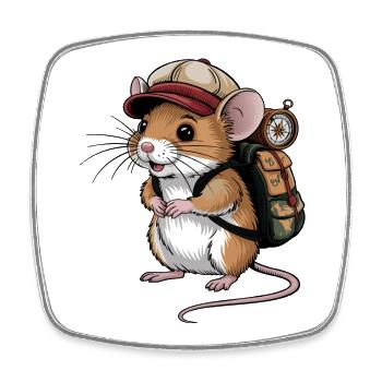 Outdoor Maus - Viereckiger Kühlschrankmagnet - Weiß - Vorne