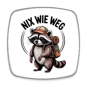 Outdoor Waschbär - Viereckiger Kühlschrankmagnet - Weiß - Vorne