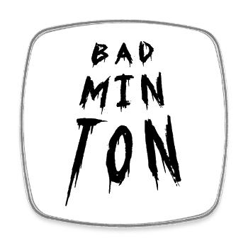 Badminton Typography  - Viereckiger Kühlschrankmagnet - Weiß - Vorne