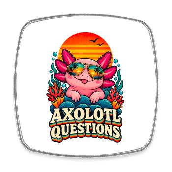 I Axolotl Questions – Cute Retro Axolotl  - Viereckiger Kühlschrankmagnet - Weiß - Vorne