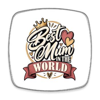 Best Mum in the World – Muttertag - Viereckiger Kühlschrankmagnet - Weiß - Vorne