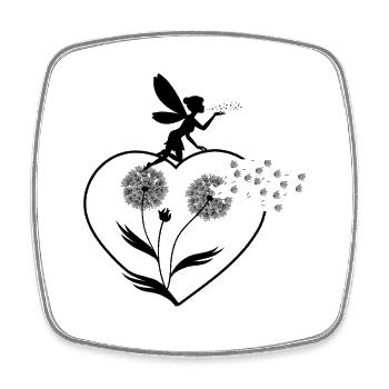 Schmetterlingdesign Pusteblumen Wiese Herzen Feen - Viereckiger Kühlschrankmagnet - Weiß - Vorne
