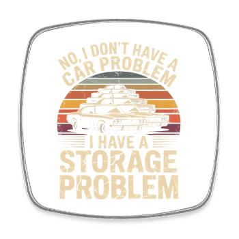 Autolagerproblem Retro-Stack - Viereckiger Kühlschrankmagnet - Weiß - Vorne