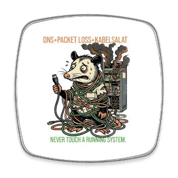 Sysadmin T-Shirt Server Kabelsalat IT Admin - Viereckiger Kühlschrankmagnet - Weiß - Vorne
