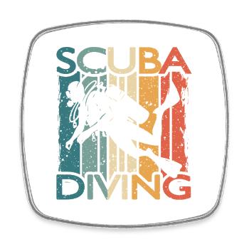 Retro Taucher SCUBA DIVING Für Schnorchler Taucher - Viereckiger Kühlschrankmagnet - Weiß - Vorne