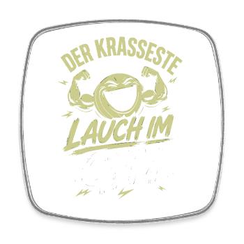 Der krasseste Lauch im Gym - Viereckiger Kühlschrankmagnet - Weiß - Vorne