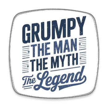Grumpy der Mann, der Mythos, die Legende - Viereckiger Kühlschrankmagnet - Weiß - Vorne