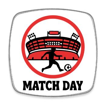 Match Day Stadion Logo - Viereckiger Kühlschrankmagnet - Weiß - Vorne