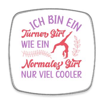 Turnen Mädchen Gymnastik Turnanzug Turnerin - Viereckiger Kühlschrankmagnet - Weiß - Vorne