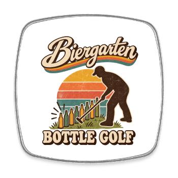 Biergarten Bottle Golf Retro - Viereckiger Kühlschrankmagnet - Weiß - Vorne