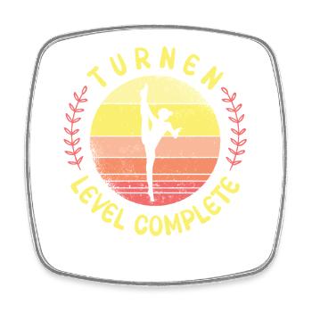 Turnen Mädchen Gymnastik Turnanzug Turnerin - Viereckiger Kühlschrankmagnet - Weiß - Vorne