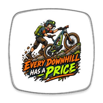 Downhill MTB Preis-Statement - Viereckiger Kühlschrankmagnet - Weiß - Vorne