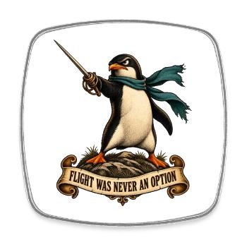 Flight Was Never an Option - Viereckiger Kühlschrankmagnet - Weiß - Vorne