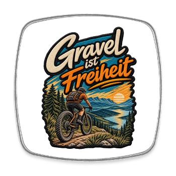 Gravel ist Freiheit Patch Geschenkidee  - Viereckiger Kühlschrankmagnet - Weiß - Vorne