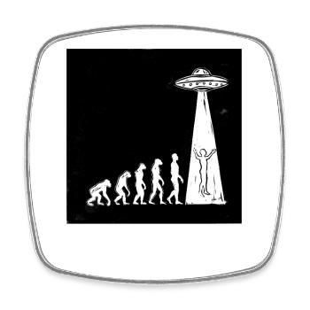  Evolution Mensch Zu Alien Ufo Entführung Science - Viereckiger Kühlschrankmagnet - Weiß - Vorne