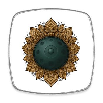 Handpan Mandala Klangmeditation Achtsamkeit - Viereckiger Kühlschrankmagnet - Weiß - Vorne