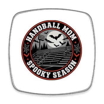 Handball Mom Spooky Season - Viereckiger Kühlschrankmagnet - Weiß - Vorne