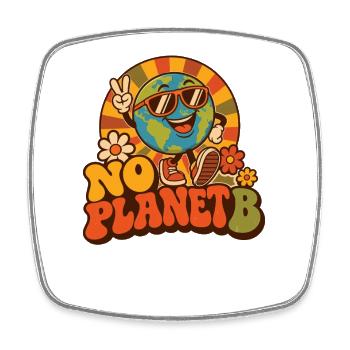 No Planet B – Erde Umweltschutz Retro - Viereckiger Kühlschrankmagnet - Weiß - Vorne
