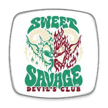 Sweet Savage Devil´s Club 666 - Halloween  - Viereckiger Kühlschrankmagnet - Weiß - Vorne