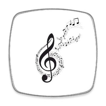 Musiknoten Musik Musiker Notenschlüssel Noten - Viereckiger Kühlschrankmagnet - Weiß - Vorne