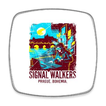 Programmer Signal Walkers Prague Bohemia - Viereckiger Kühlschrankmagnet - Weiß - Vorne