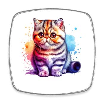 Exotische Kurzhaarkatze Geschenk - Viereckiger Kühlschrankmagnet - Weiß - Vorne