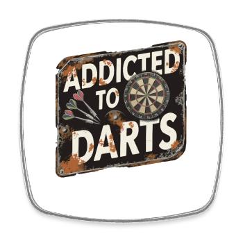 Addicted To Darts Dartspiel Pfeile Und Dartscheibe - Viereckiger Kühlschrankmagnet - Weiß - Vorne