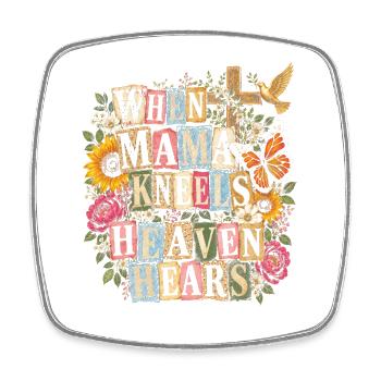 Wenn Mama kniet, hört der Himmel christliche Mama Floral - Viereckiger Kühlschrankmagnet - Weiß - Vorne