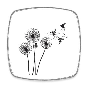 Schmetterlingdesign Pusteblumen Wiese Herzen Feen - Viereckiger Kühlschrankmagnet - Weiß - Vorne