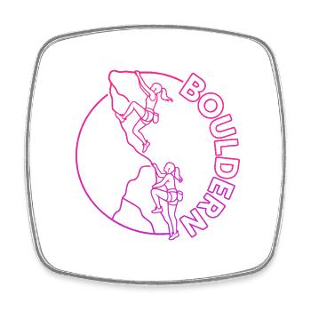 Boulder Frauen Klettern Bouldern - Viereckiger Kühlschrankmagnet - Weiß - Vorne