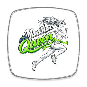 Marathon Queen – Manga-Läuferin - Viereckiger Kühlschrankmagnet - Weiß - Vorne