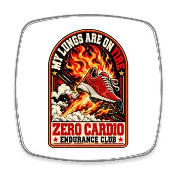 Meine Lungen brennen – Zero Cardio Endurance Club - Viereckiger Kühlschrankmagnet - Weiß - Vorne