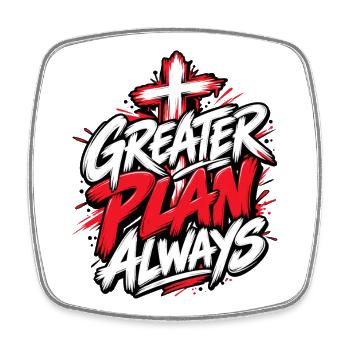 Greater Plan Always Cross Design - Viereckiger Kühlschrankmagnet - Weiß - Vorne