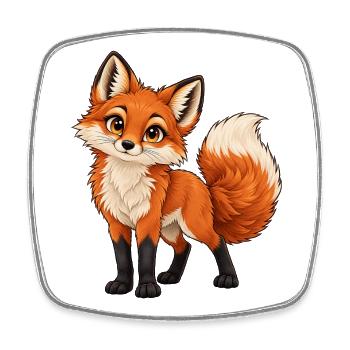 Frecher Rotfuchs - Viereckiger Kühlschrankmagnet - Weiß - Vorne