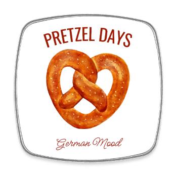 Pretzel Days – Brezel mit German Mood - Viereckiger Kühlschrankmagnet - Weiß - Vorne