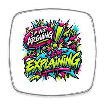 Explaining Graffiti Neon Burst - Viereckiger Kühlschrankmagnet - Weiß - Vorne