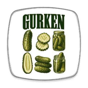 Gurkenkunde - Viereckiger Kühlschrankmagnet - Weiß - Vorne
