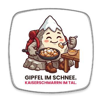 Berg Kaiserschmarrn Gipfel im Schnee - Viereckiger Kühlschrankmagnet - Weiß - Vorne