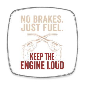 No Brakes Just Fuel Vintage Garage Zapfpistole - Viereckiger Kühlschrankmagnet - Weiß - Vorne