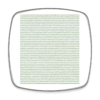2399 Ziffern von Pi - Viereckiger Kühlschrankmagnet - Weiß - Vorne