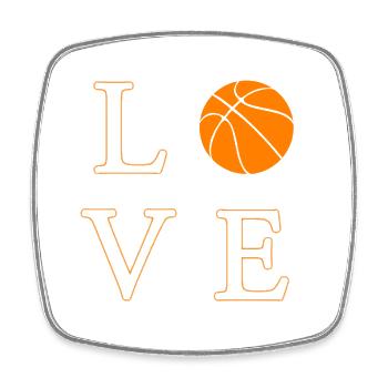 Love Basketball  - Viereckiger Kühlschrankmagnet - Weiß - Vorne