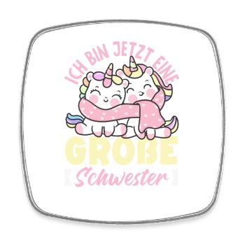 Ich werde Große Schwester Schwangerschaft - Viereckiger Kühlschrankmagnet - Weiß - Vorne