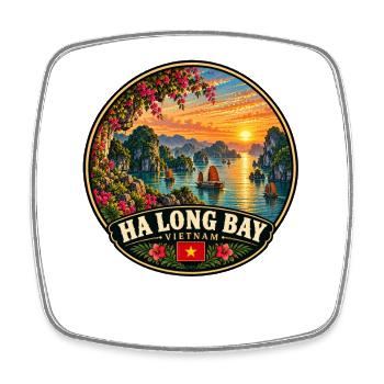 Ha Long Bay Vietnam Flagge Küste Sunset Urlaub - Viereckiger Kühlschrankmagnet - Weiß - Vorne