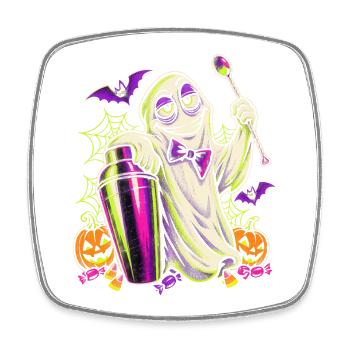 Halloween Geist Barkeeper für Nachtschicht Barteam - Viereckiger Kühlschrankmagnet - Weiß - Vorne