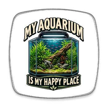 My Aquarium - Viereckiger Kühlschrankmagnet - Weiß - Vorne