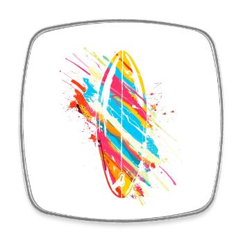 Surfbrett Graffiti - Viereckiger Kühlschrankmagnet - Weiß - Vorne