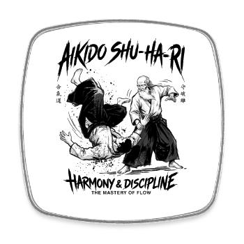 Japanese Martial Arts Aikido Flow Dynamics - Viereckiger Kühlschrankmagnet - Weiß - Vorne