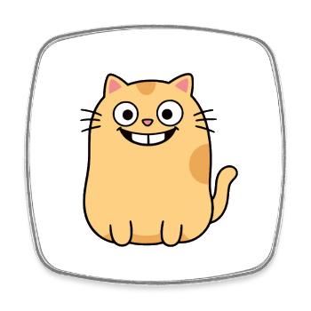 Katze - Viereckiger Kühlschrankmagnet - Weiß - Vorne