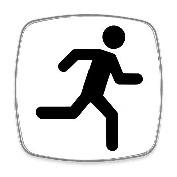 Running Man - Viereckiger Kühlschrankmagnet - Weiß - Vorne